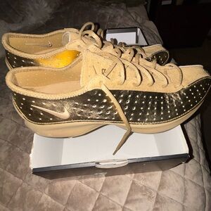 Nike Women’s Gold 10.5 Suede Leather Lace-Up Sneakers